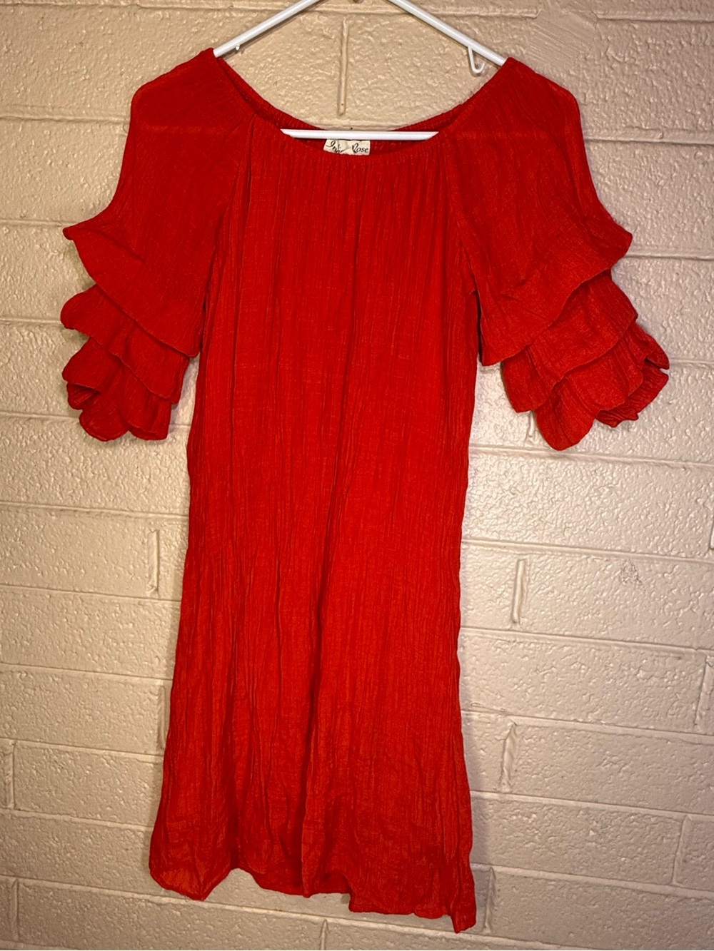 Indigo Rose Red Ruffle Sleeve Women's Dress - Unbranded